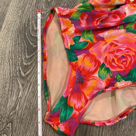 Vintage 90s one piece swimsuit floral bright tropical slimming Small - Picture 5 of 14